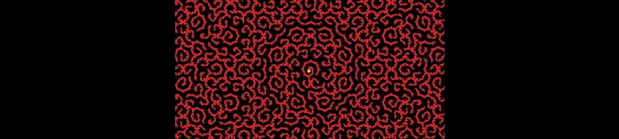 Thoughts swirling in an amazing maze, with focal point